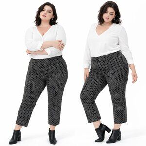 Premise Black Tummy Control Stretch Ankle Pants Size 2X